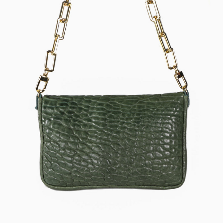 NATALIA SHOULDER BAG-GREEN/GOLD - Kingfisher Road - Online Boutique