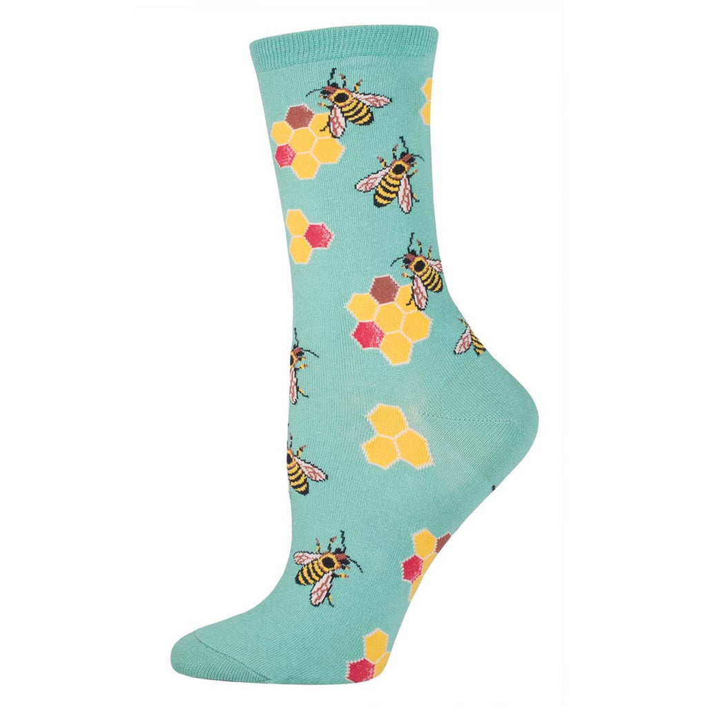BUSY BEES CREW SOCK-SEAFOAM - Kingfisher Road - Online Boutique