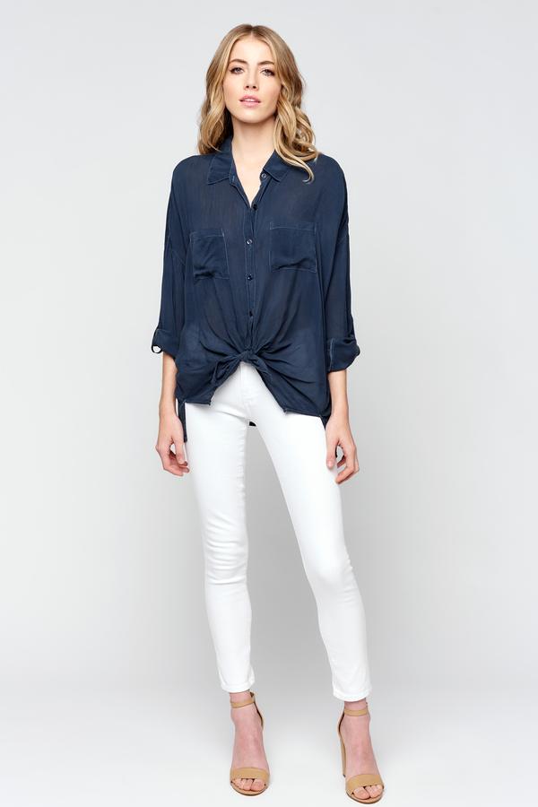 CLASSIC CARGO POCKET TOP - NAVY - Kingfisher Road - Online Boutique