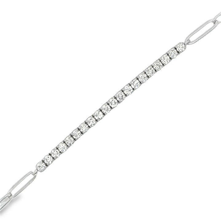 1ct DIA PAPERCLIP BRACELET-14kt WG - Kingfisher Road - Online Boutique