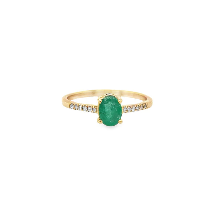 .85ct  OVAL EMERALD .09 DIA-14kt YG - Kingfisher Road - Online Boutique