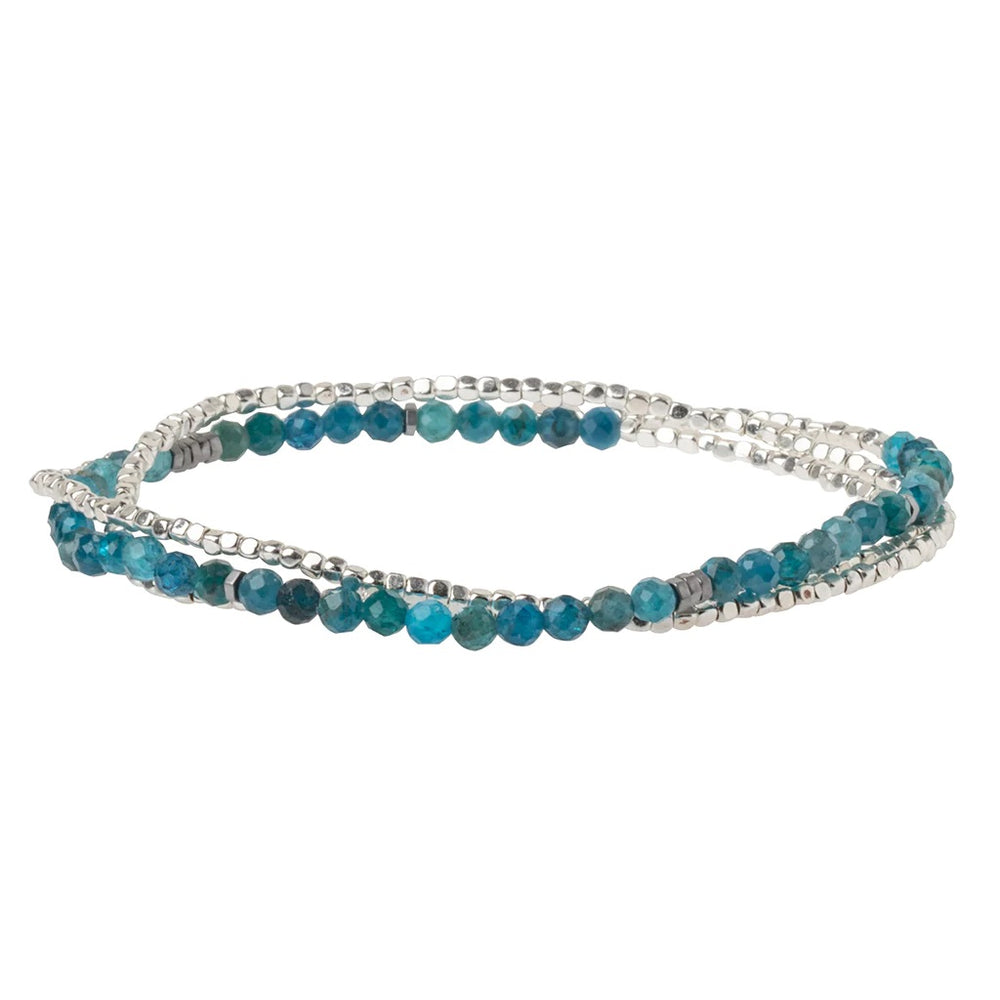 DELICATE STONE WRAP BRACELET/NECKLACE-SILVER - Kingfisher Road - Online Boutique