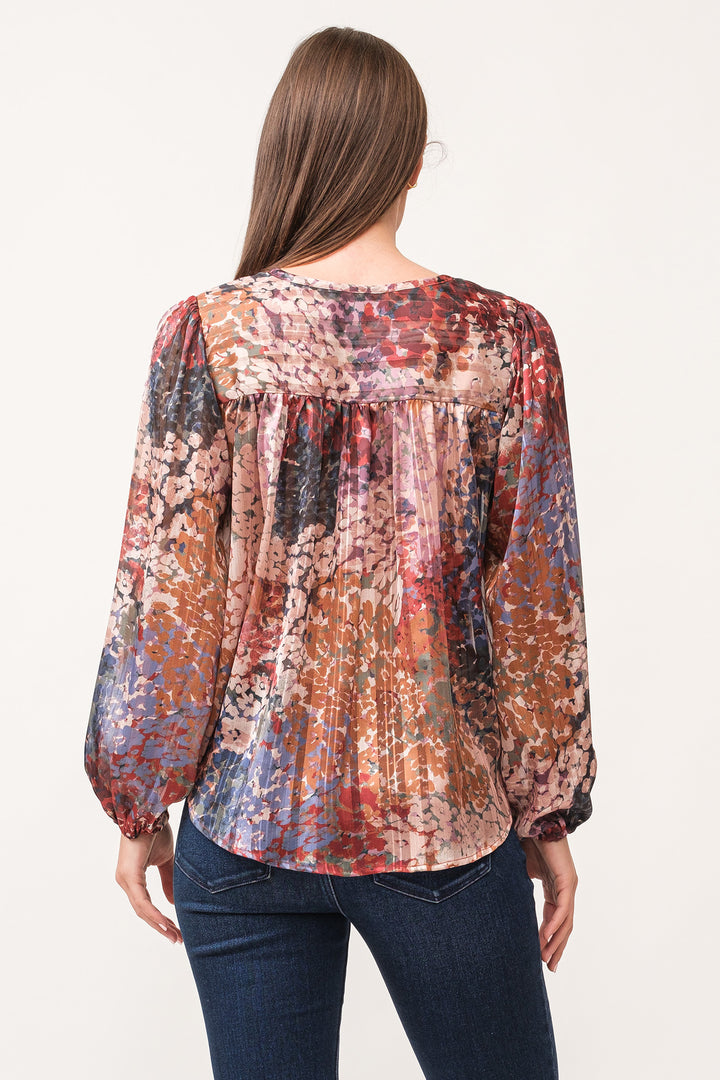 ALESSIA VNECK LONG SLEEVE-TINSEL GARDEN