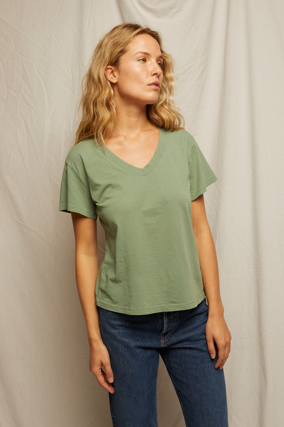 HENDRIX V-NECK TEE-ALOE - Kingfisher Road - Online Boutique