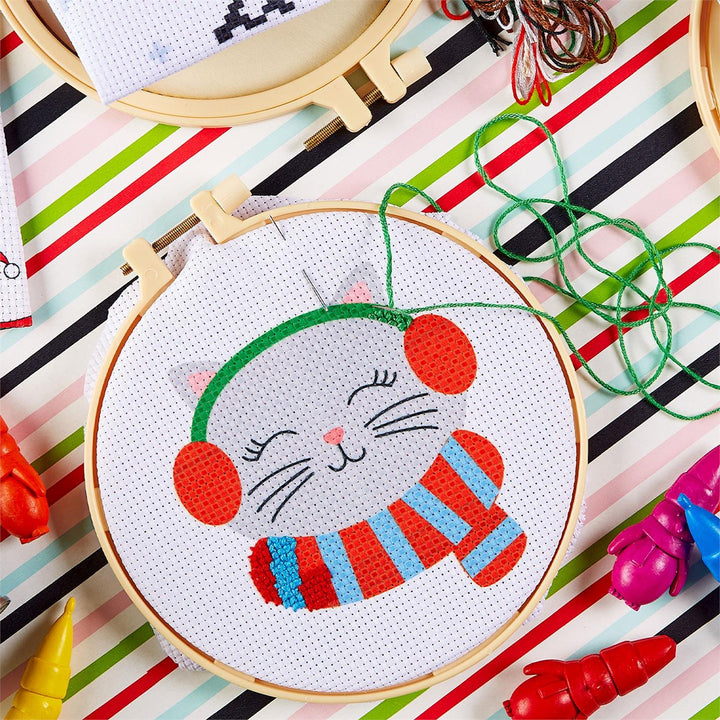 HOLIDAY CROSS STITCH EMBROIDERY CRAFT KIT