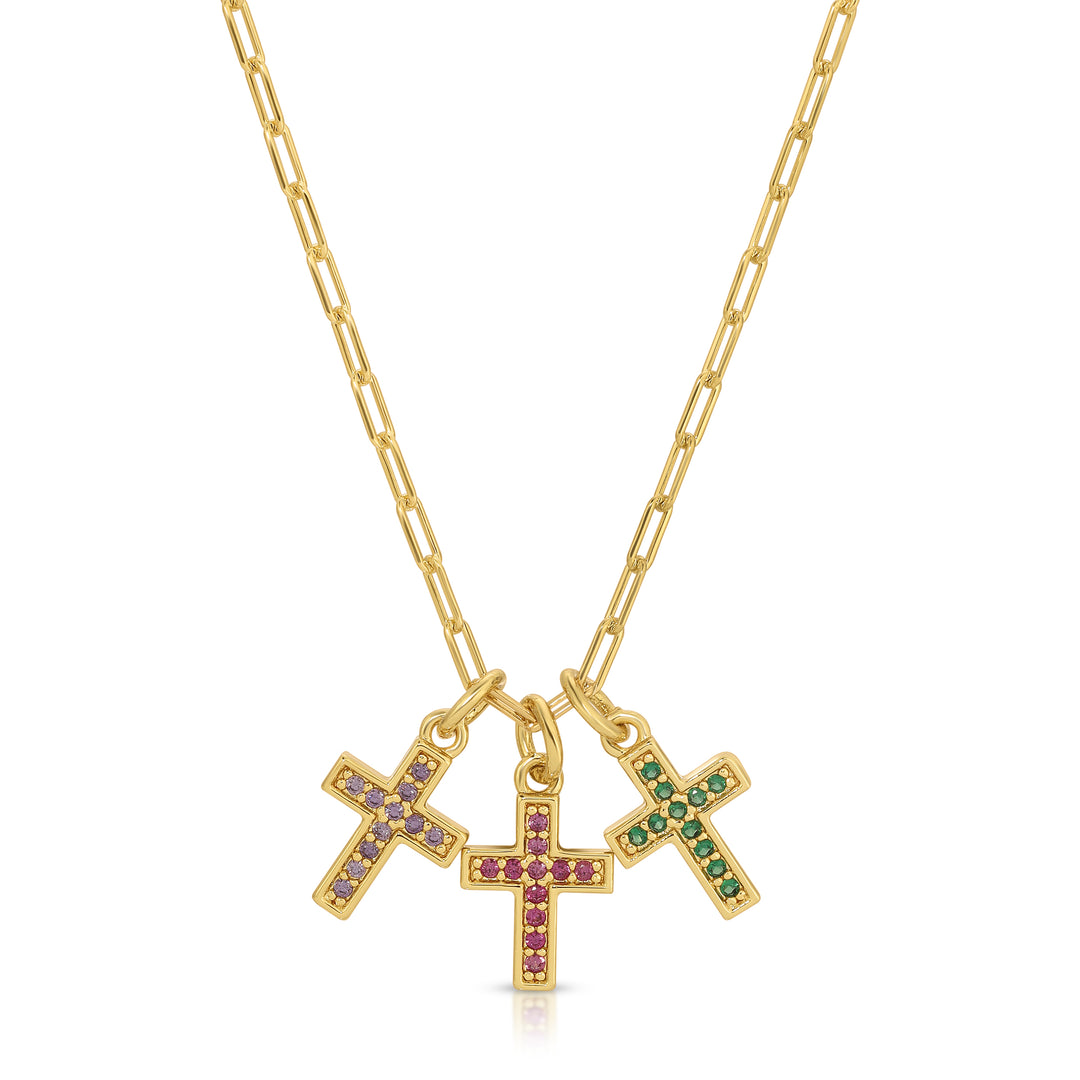 EMMY  TRIO CROSS NECKLACE - Kingfisher Road - Online Boutique