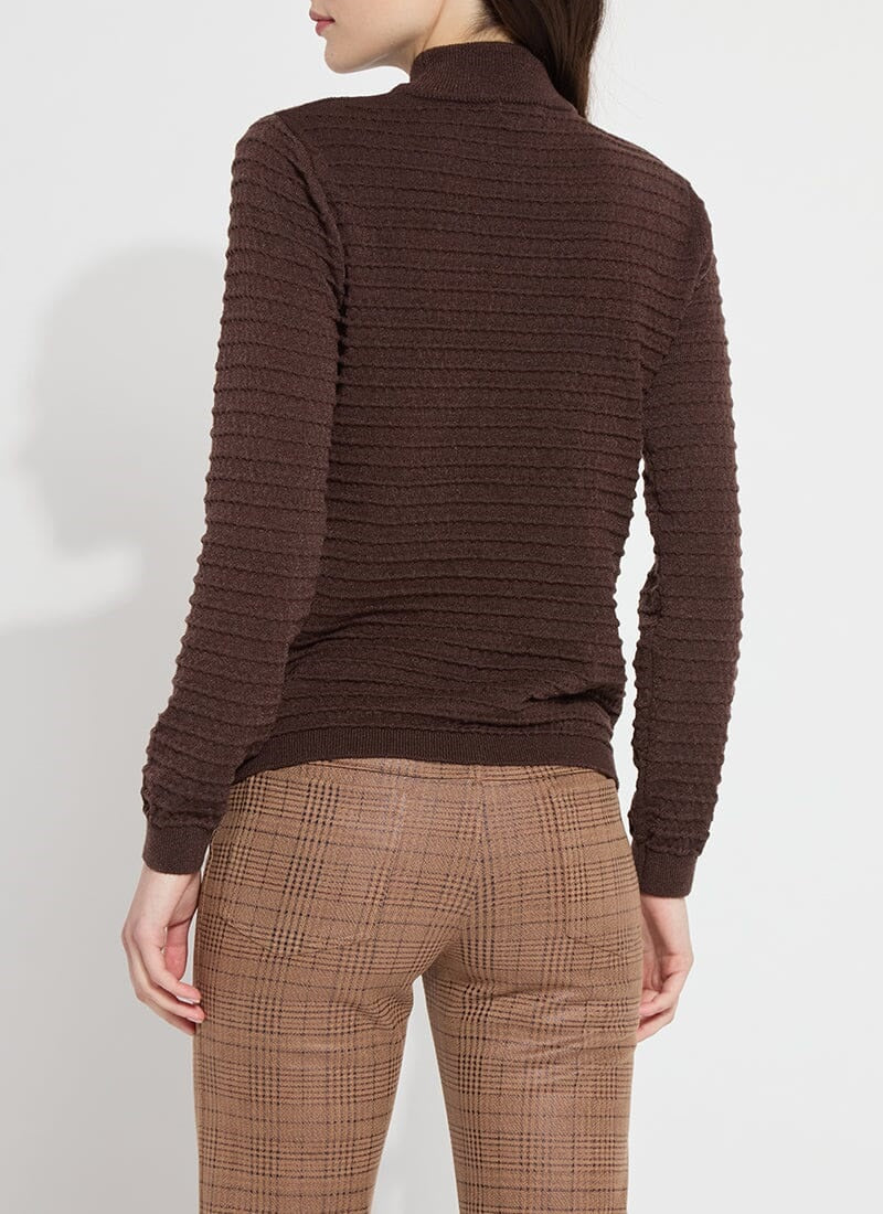 VALERY KNIT MOCK NECK SWEATER-DARK MOCHA