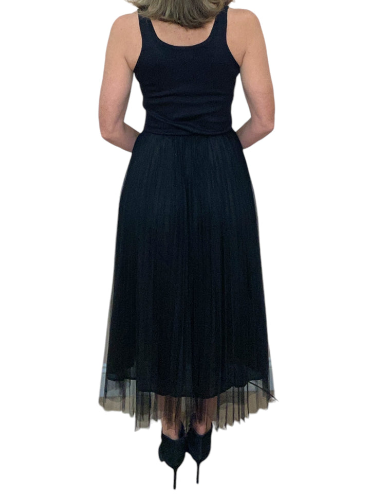 MAXI TANK TULLE DRESS-BLACK