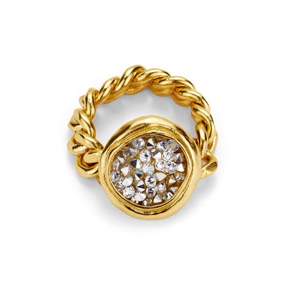 KRISTAL DOME FIGARO RING-BRASS - Kingfisher Road - Online Boutique