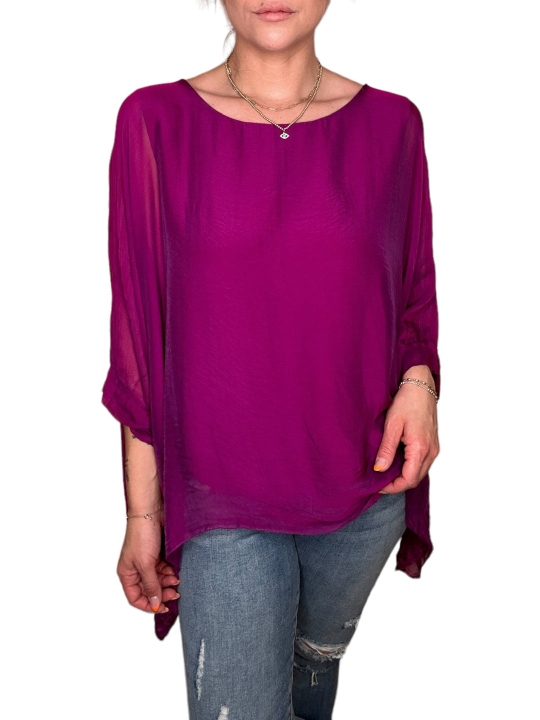 CLASSIC SILK TOP-ORCHID - Kingfisher Road - Online Boutique