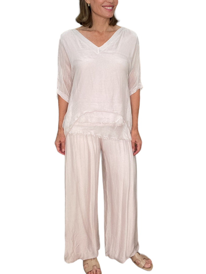 SILK PALAZZO PANTS-ROSE - Kingfisher Road - Online Boutique