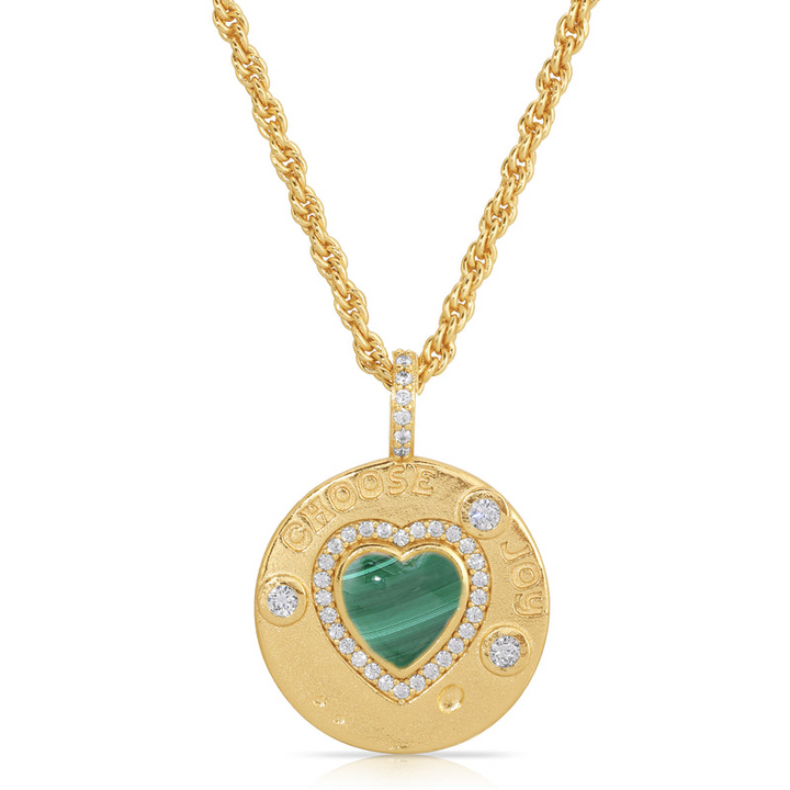 JOYFUL HEART NECKLACE-MALACHITE