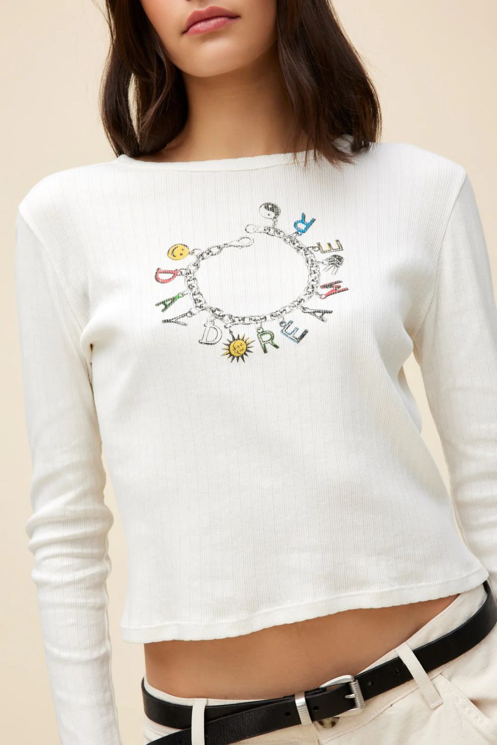 DAYDREAMER CHARM MARROW LONG SLEEVE-VINTAGE WHITE