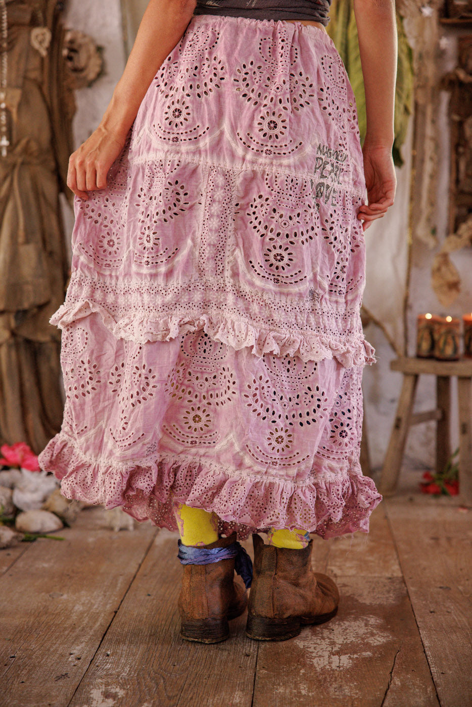 EYELET PISSARRO SKIRT-LYCHEE BLOSSOM - Kingfisher Road - Online Boutique