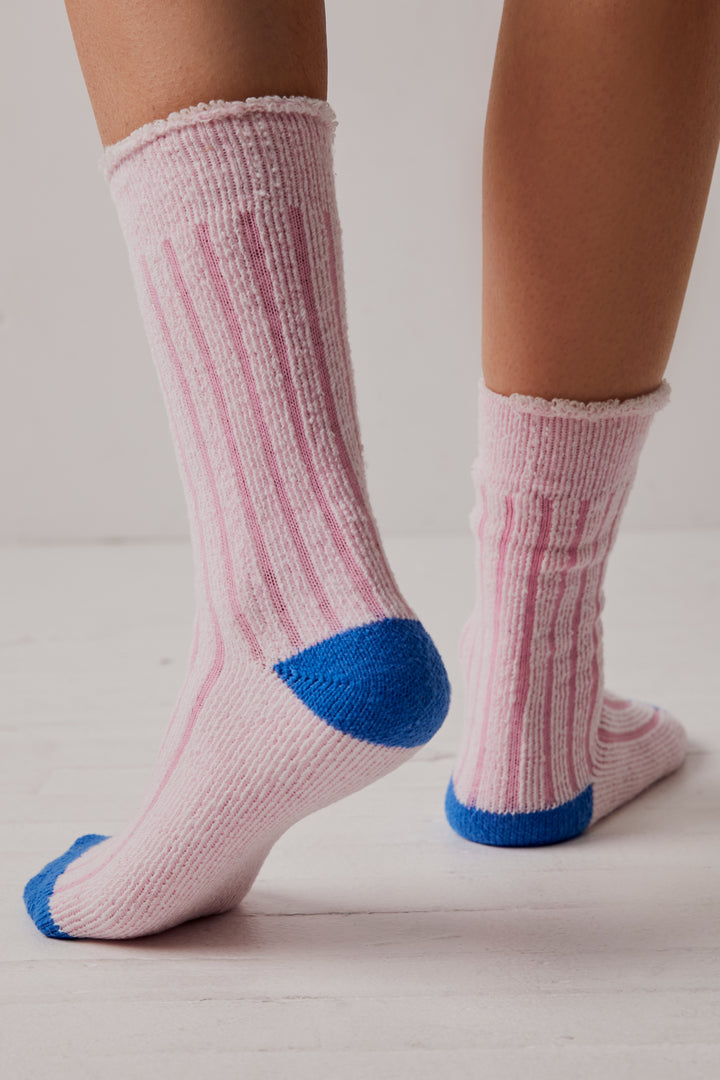 PLUSH INSIDE OUT CREW SOCK-BUBBLEGUM