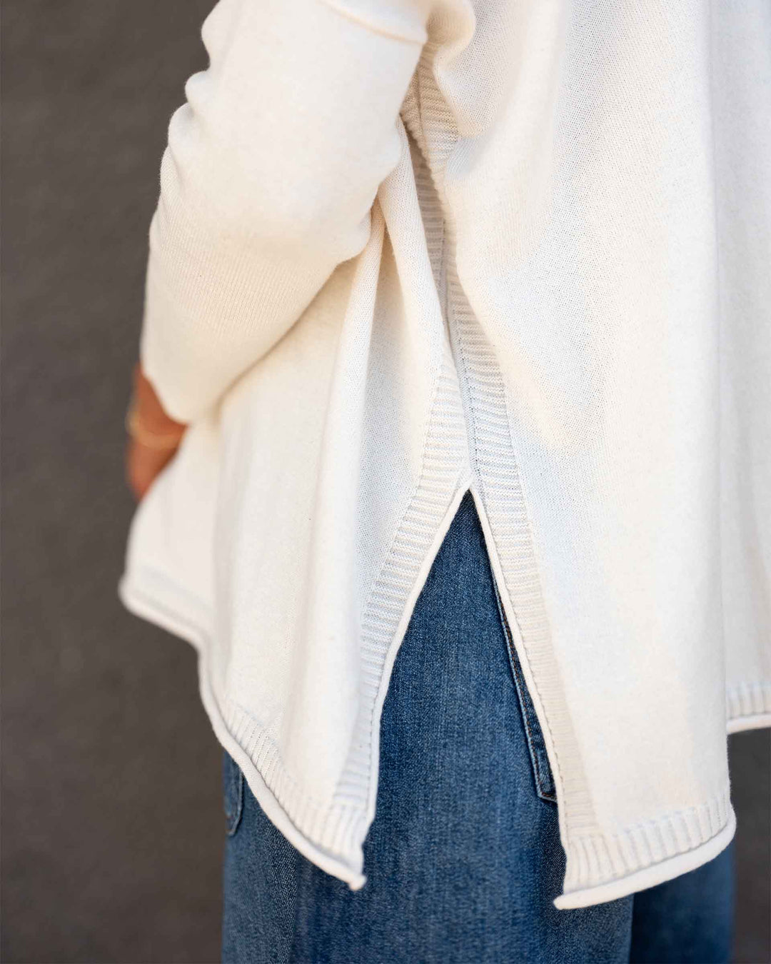 CATALINA COTTON CREWNECK SWEATER-WARM WHITE - Kingfisher Road - Online Boutique