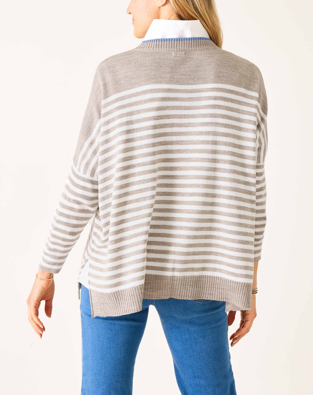 CATALINA MODERN CREW SWEATER-DRIFTWOOD/NATURAL - Kingfisher Road - Online Boutique