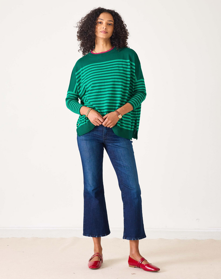 CATALINA MODERN CREW SWEATER-SPRUCE/EMERALD - Kingfisher Road - Online Boutique