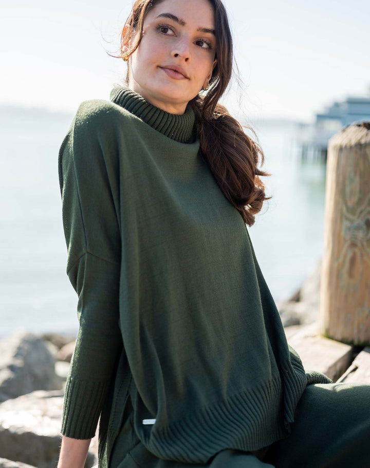 CATALINA TURTLENECK SWEATER-DEEP EMERALD - Kingfisher Road - Online Boutique