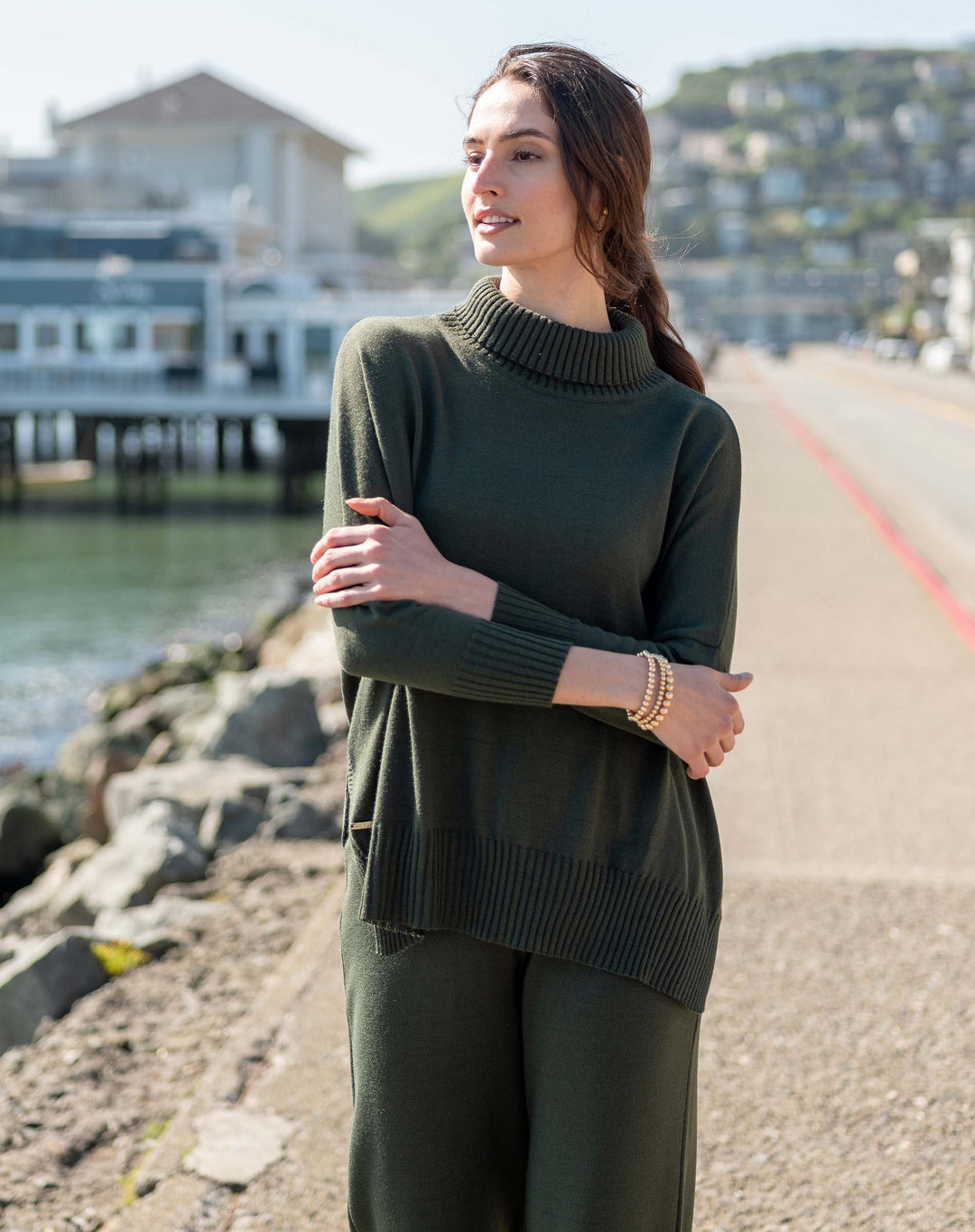CATALINA TURTLENECK SWEATER-DEEP EMERALD - Kingfisher Road - Online Boutique