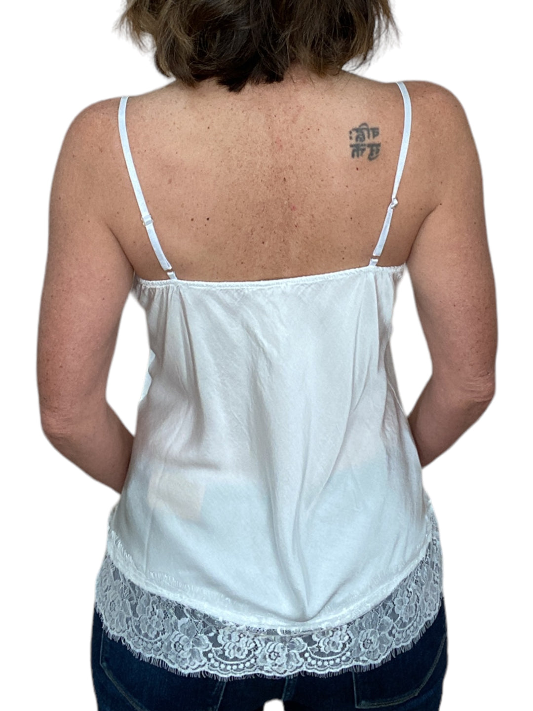 VISCOSE SILKY LACE CAMI-WHITE - Kingfisher Road - Online Boutique