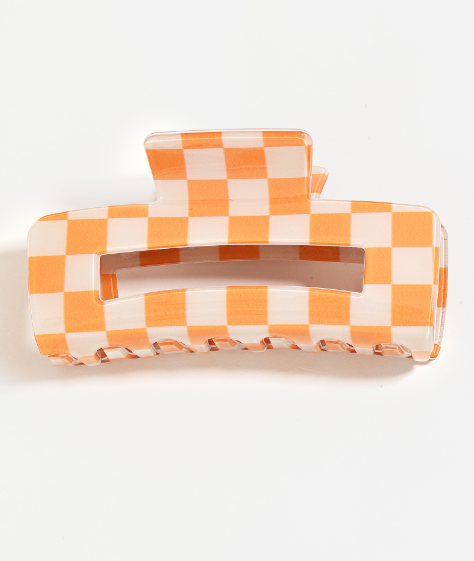 CHECKERED PATTERN HAIR CLIP - Kingfisher Road - Online Boutique