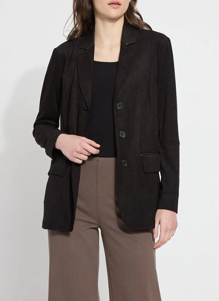 AUBREY SUEDE BLAZER-BLACK