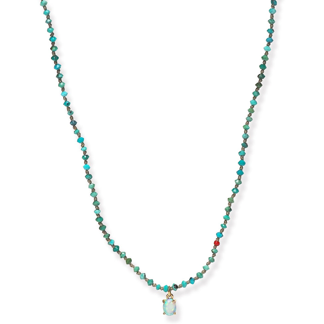 KNOTTED NECKLACE WITH CHARM - Kingfisher Road - Online Boutique
