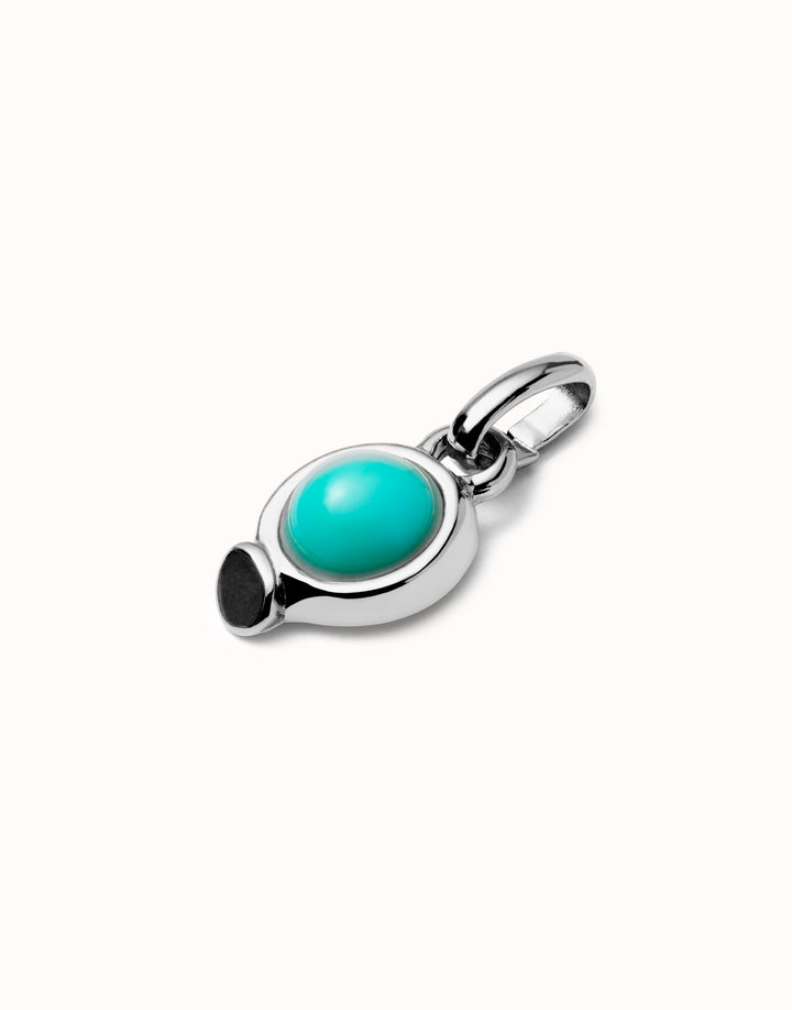 CIRCULAR TURQUOISE CABACHON CHARM-SILVER - Kingfisher Road - Online Boutique