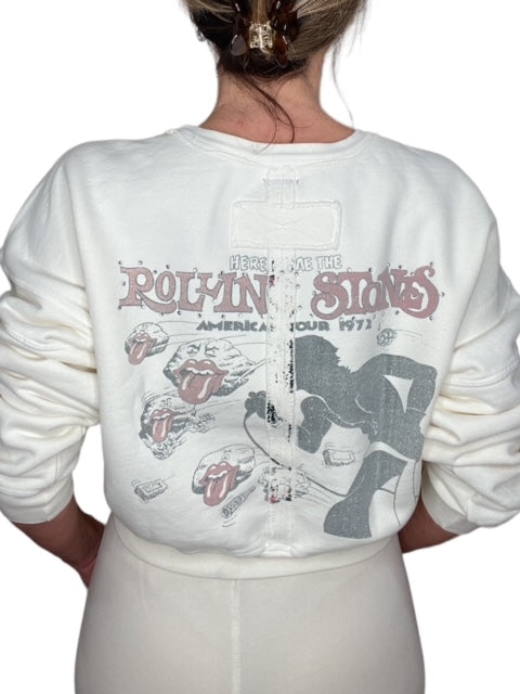 ROLLING STONES '72 US TOUR SWEATSHIRT-CREAM