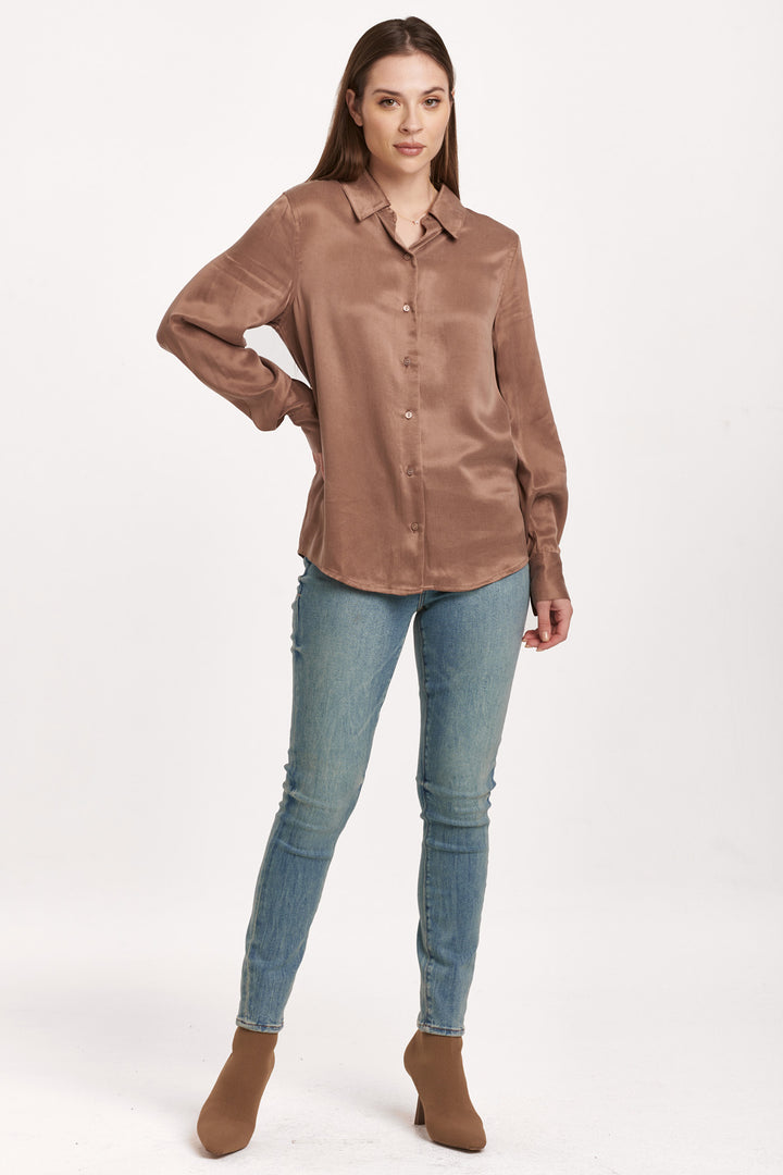 BIRDIE LONG SLEEVE SHIRT-PECAN PIE