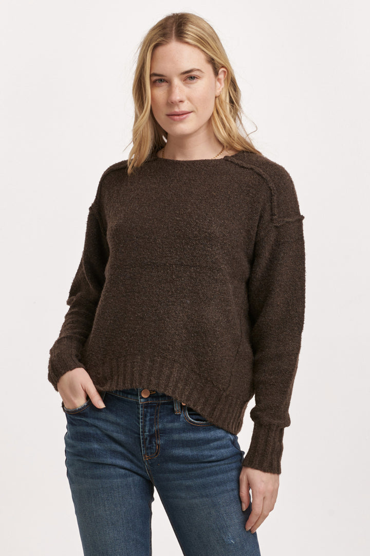 JENNA LONG SLEEVE SWEATER-DARK CHOCOLATE