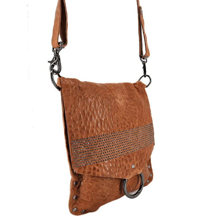 DYLAN STUD CROSSBODY BAG-COGNAC - Kingfisher Road - Online Boutique