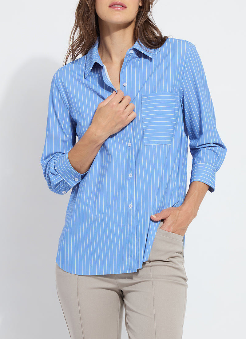 3/4 SLEEVE CROPPED SCHIFFER-FRESH & CHIC STRIPE - Kingfisher Road - Online Boutique