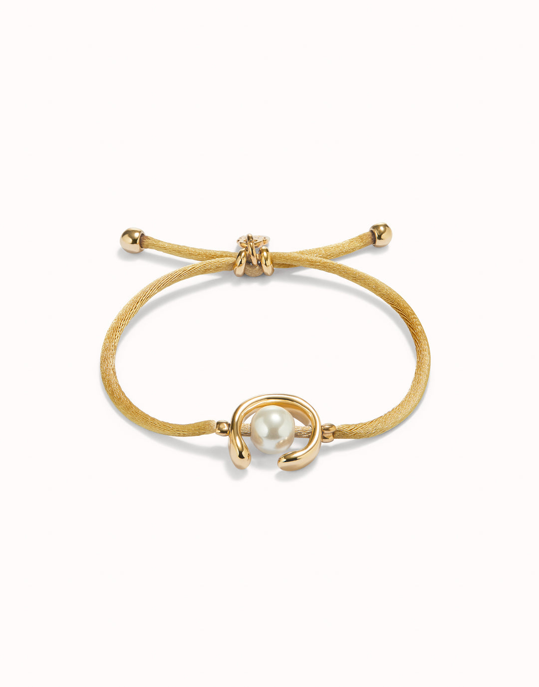 GOLD ADJUSTABLE PEARL CAMEL CORD BRACELET - Kingfisher Road - Online Boutique