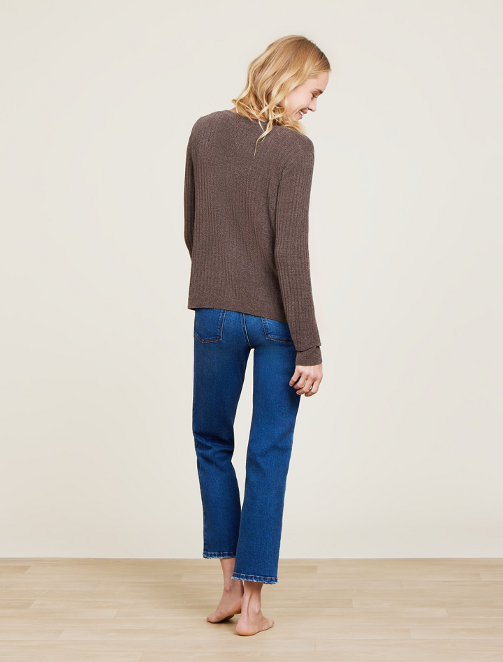 COZYCHIC ULTRA LITE RIBBED BUTTON CARDIGAN-JAVA