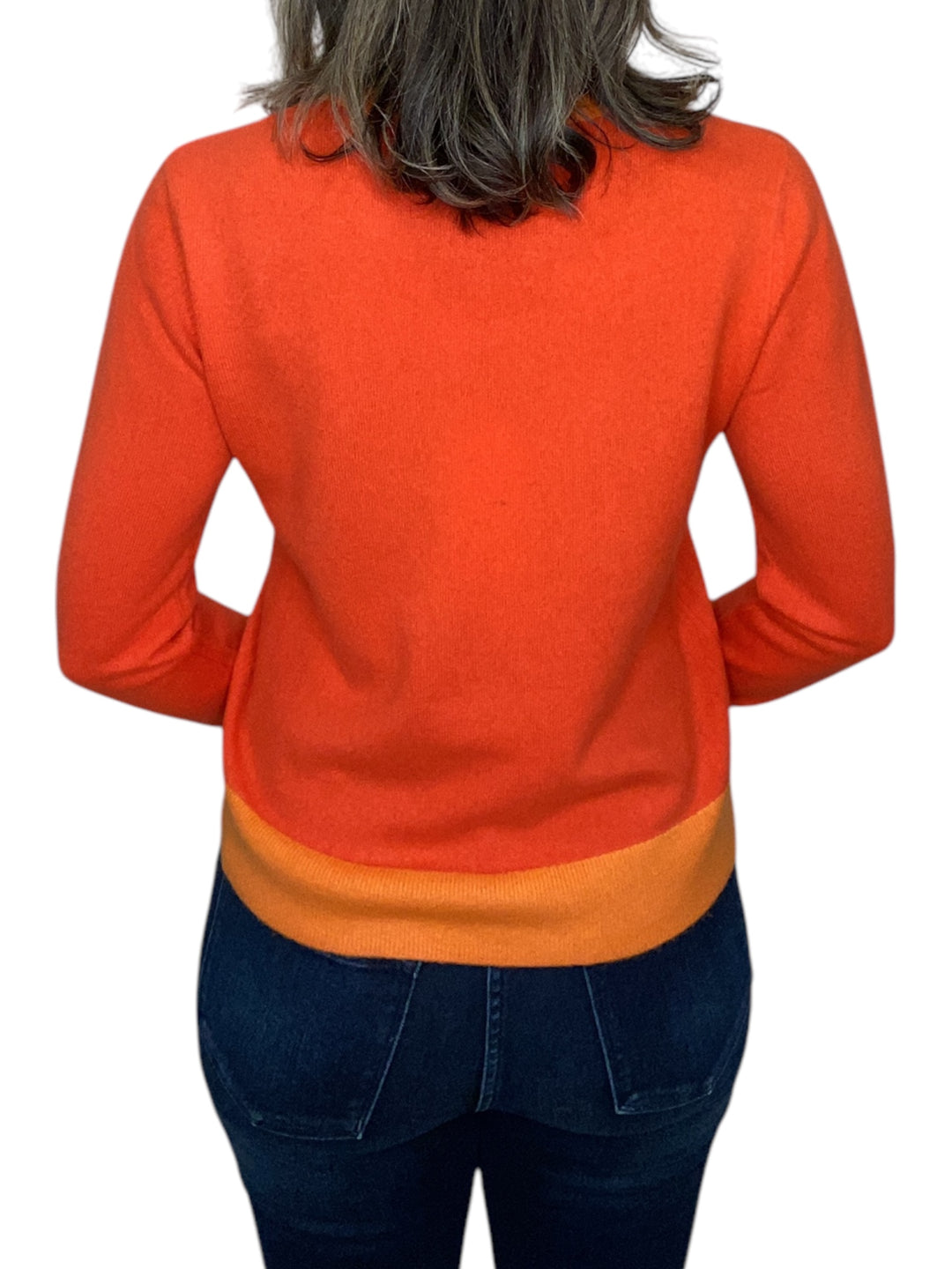 TIPPED CREW SWEATER-ORANGE/TANGERINE