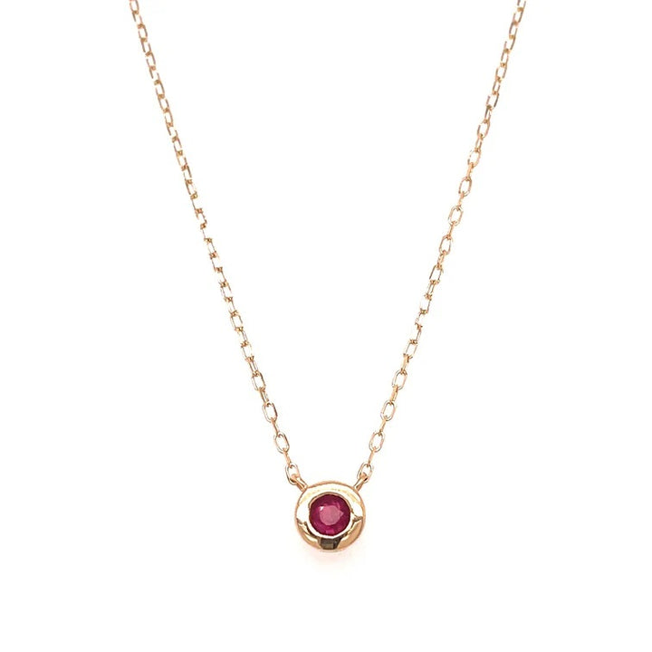 Ruby Rd Necklace .09ct ROUND RUBY PENDANT NECKLACE-14kt YG – Kingfisher Road