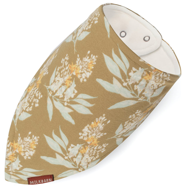 GOLD FLORAL ORGANIC KERCHIEF BIB - Kingfisher Road - Online Boutique