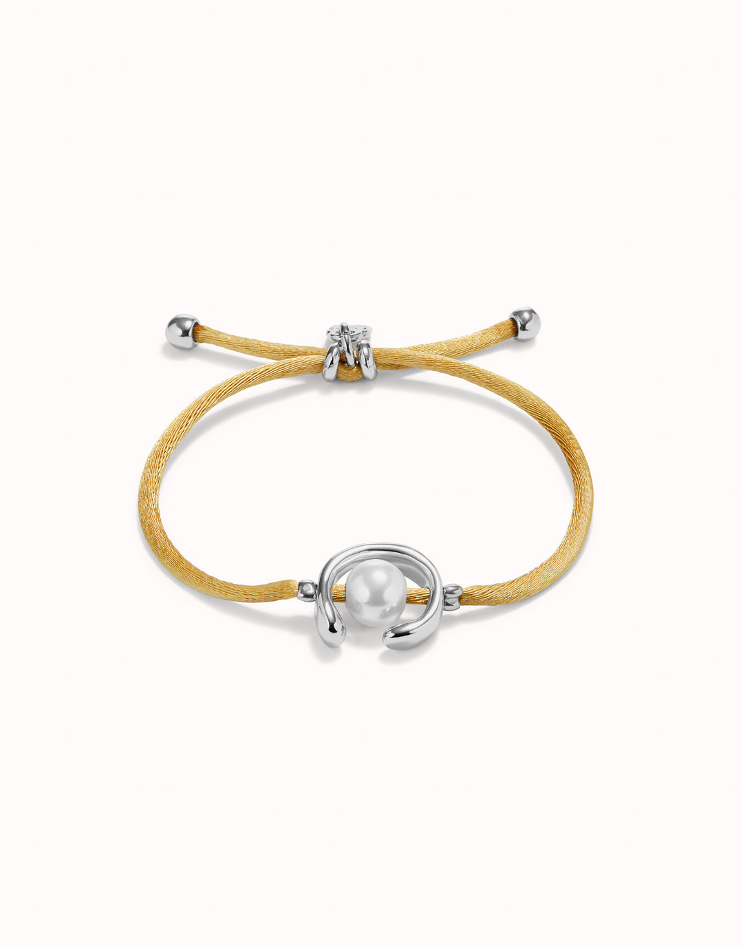 SILVER ADJUSTABLE PEARL CAMEL CORD BRACELET - Kingfisher Road - Online Boutique