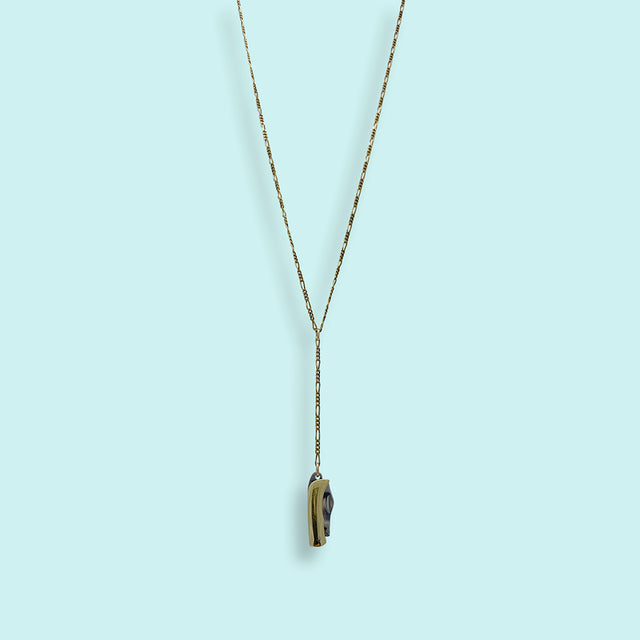 LONG Y-DROP KNIFE NECKLACE-GOLD