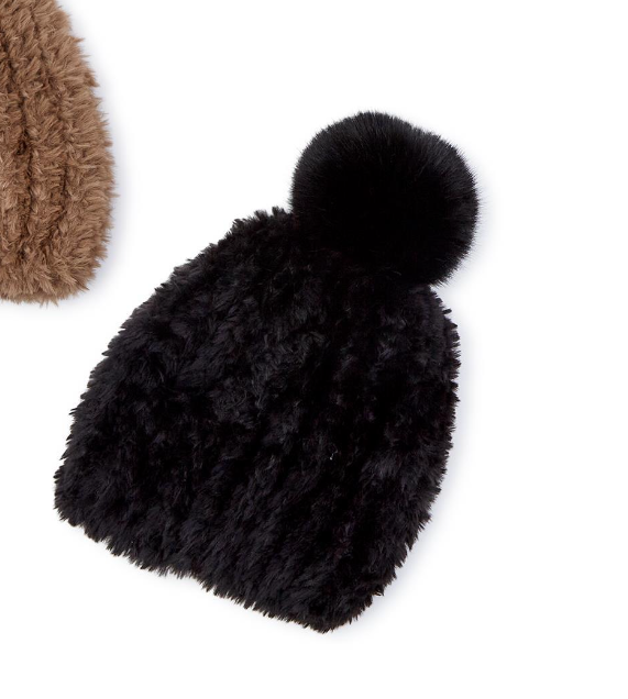 FAUX FUR HAT WITH POM - Kingfisher Road - Online Boutique