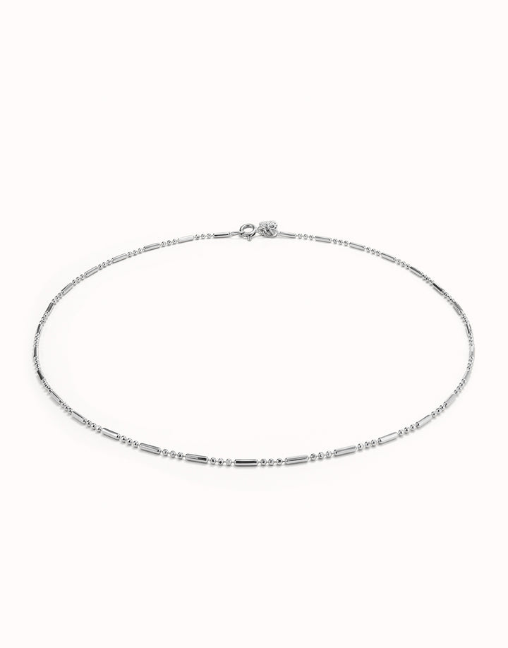 BAR/BALL CHAIN NECKLACE 15"-SILVER - Kingfisher Road - Online Boutique