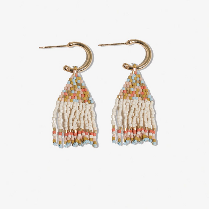 LETA GOLD HOOP FRINGE EARRINGS-AMALFI