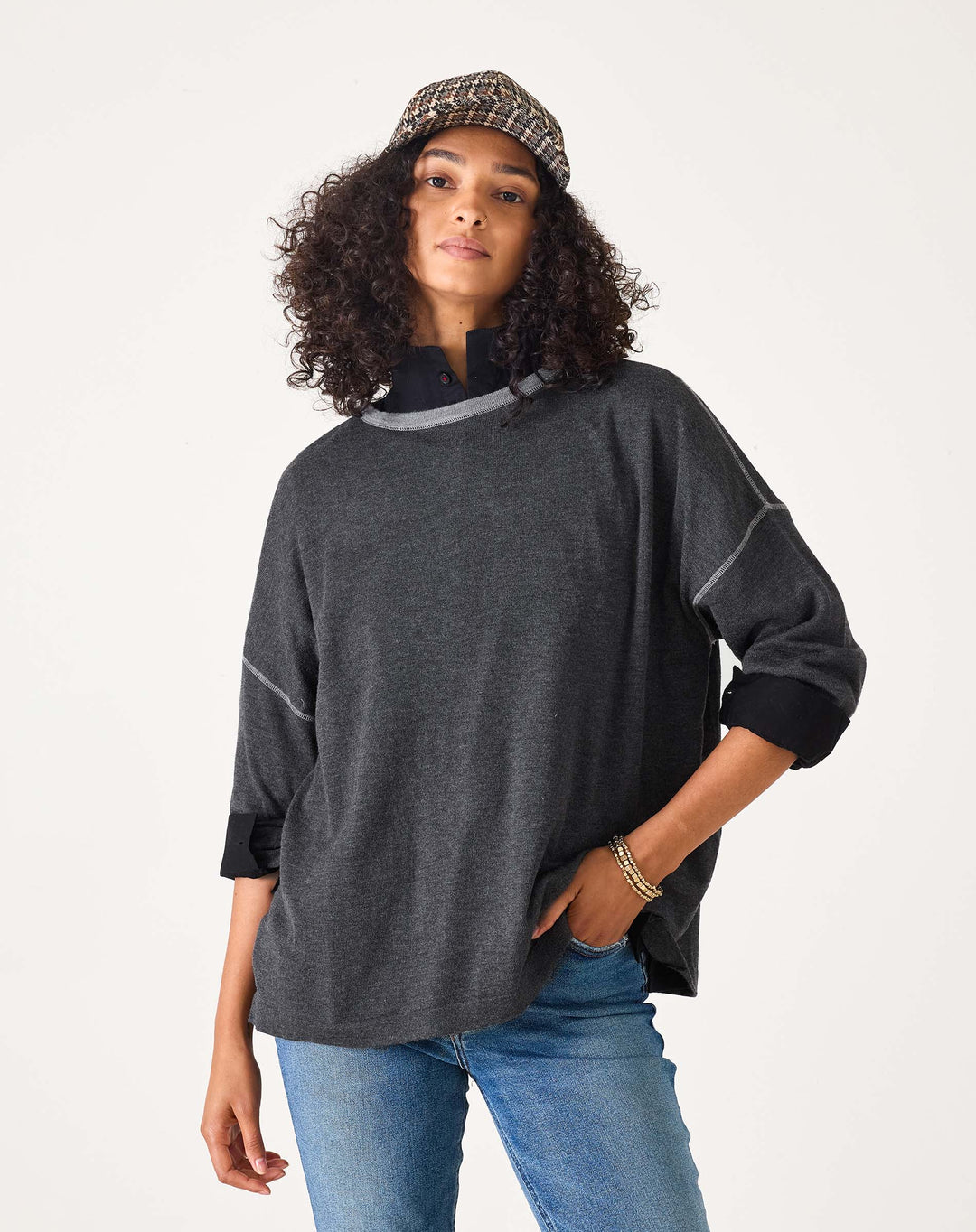 DEL MAR SWEATER-CHARCOAL - Kingfisher Road - Online Boutique