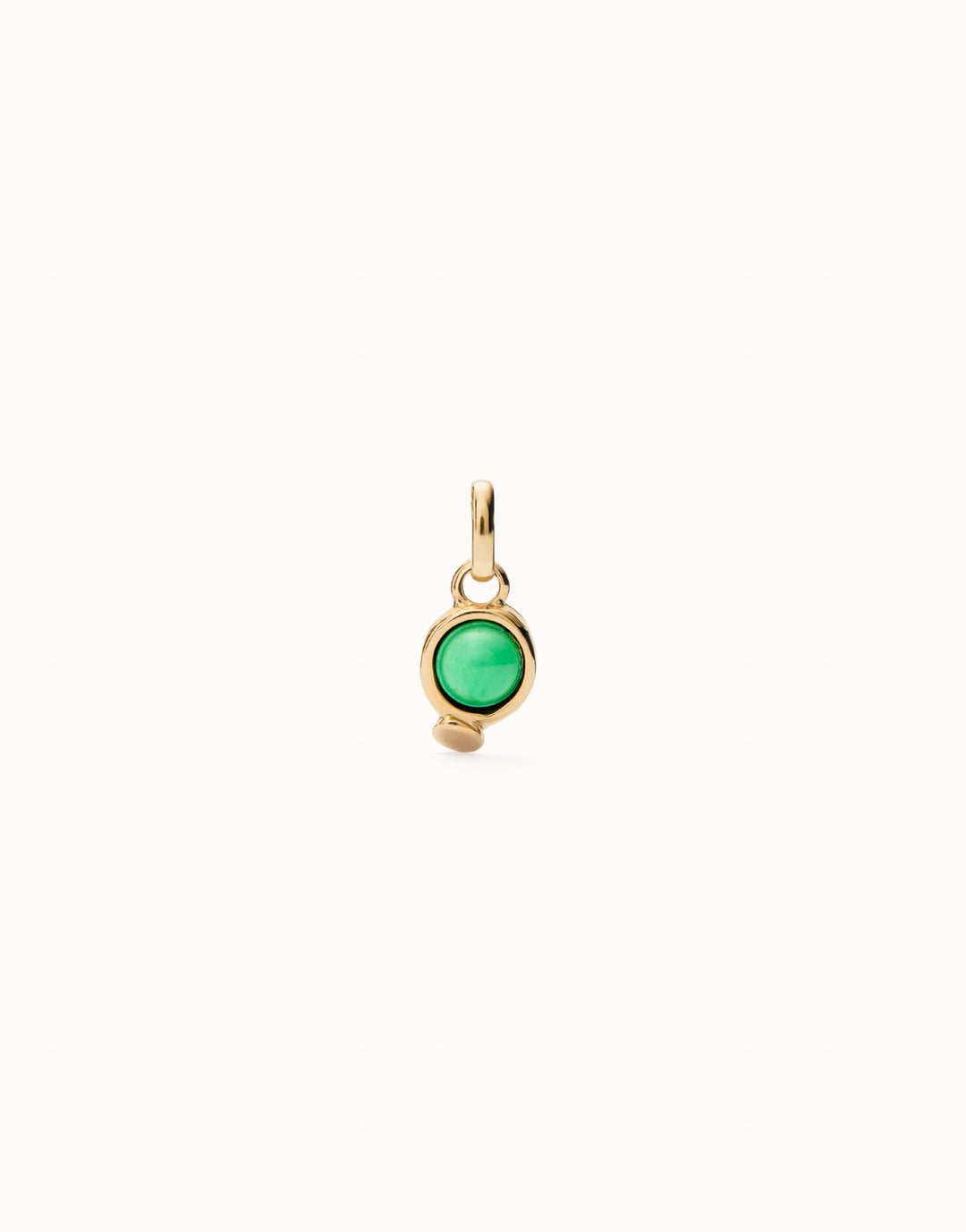 CIRCULAR GREEN CABACHON CHARM-GOLD - Kingfisher Road - Online Boutique