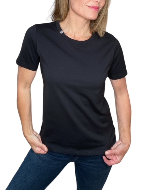 OVERSIZED TEE W/ SMILEY FACE-BLACK