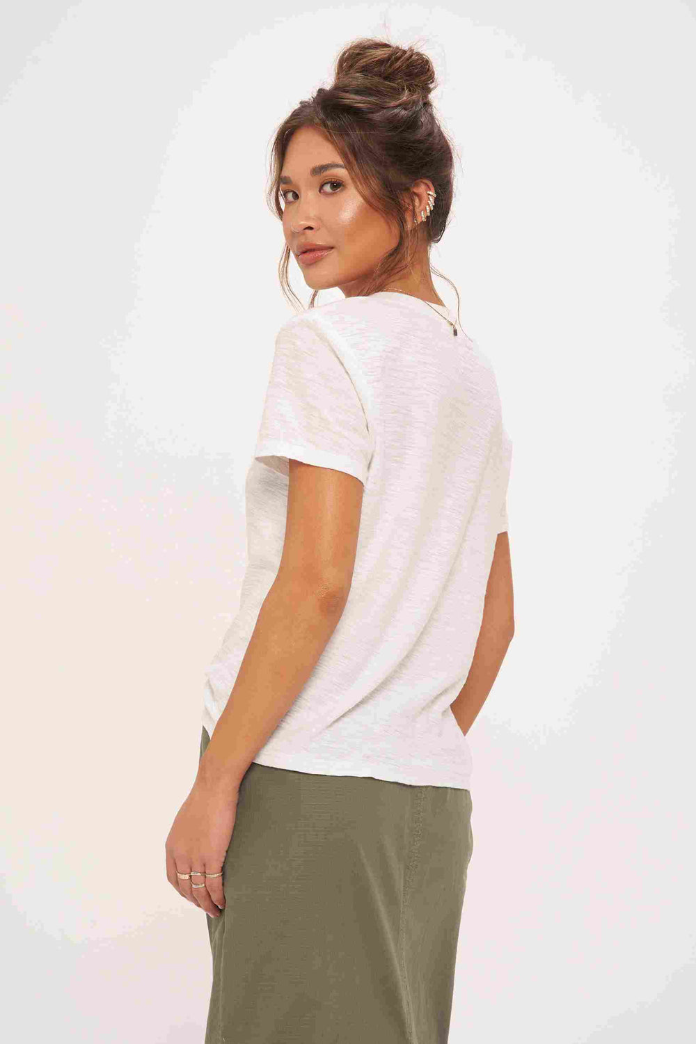 PLATA NOTCHED TEE-WHITE - Kingfisher Road - Online Boutique