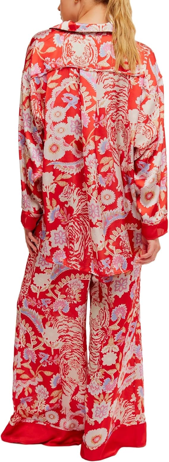 DREAMY DAYS PAJAMA SET-FLAME RED COMBO