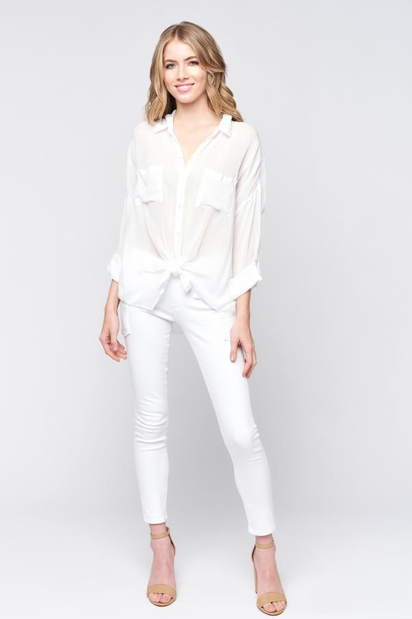 CLASSIC CARGO POCKET TOP - OPTIC WHITE - Kingfisher Road - Online Boutique